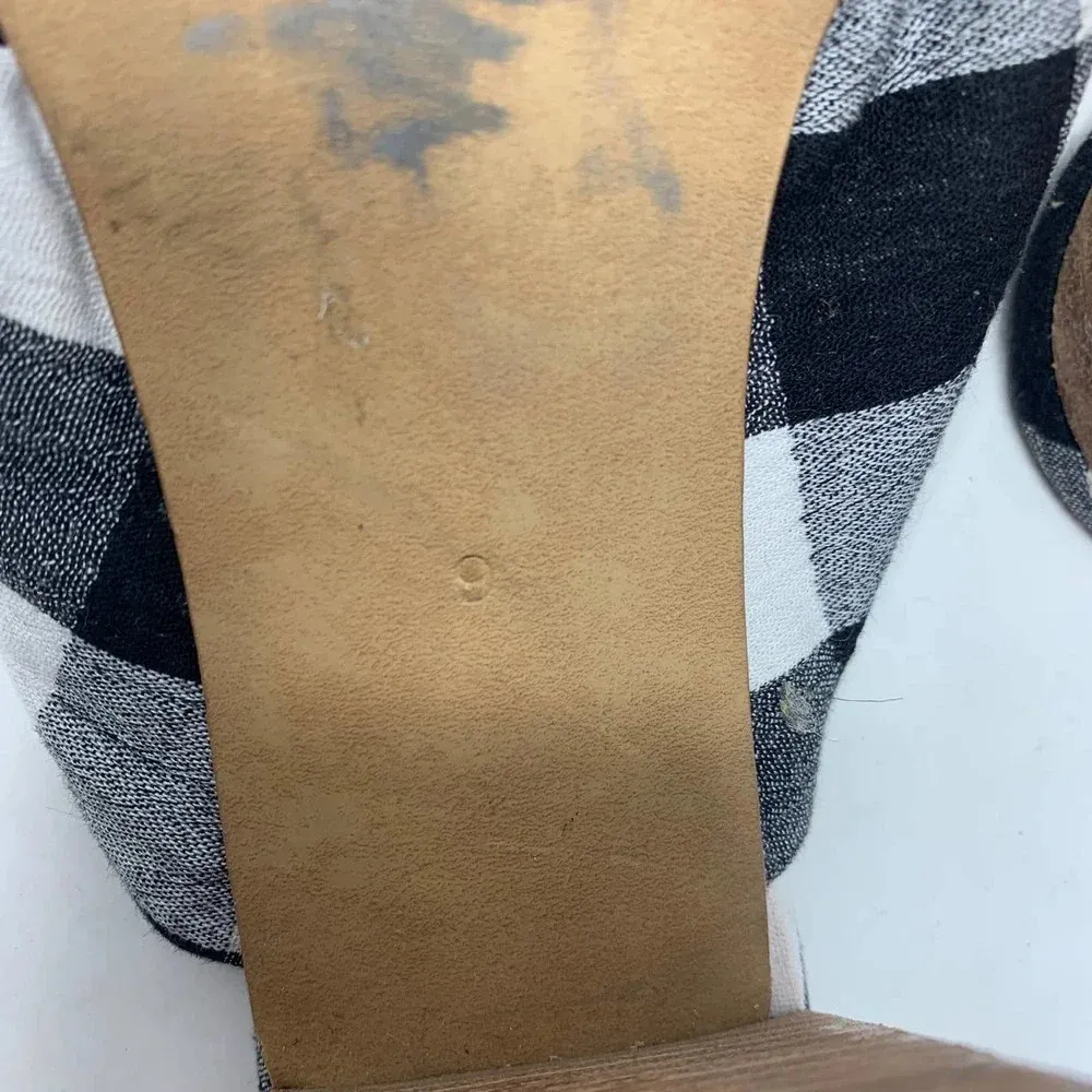 Madewell Alexandria Buffalo Plaid Mule Sandals‎ in Black & White Size US 9 - Image 12