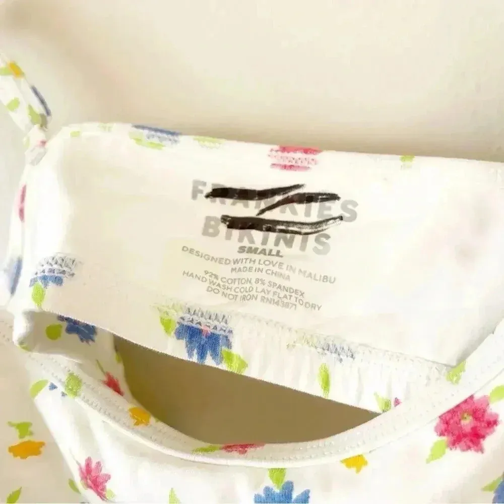 Frankie’s Bikinis Bay View Floral Bralette Bikini Top in Water Blossom Small NWT - Image 10