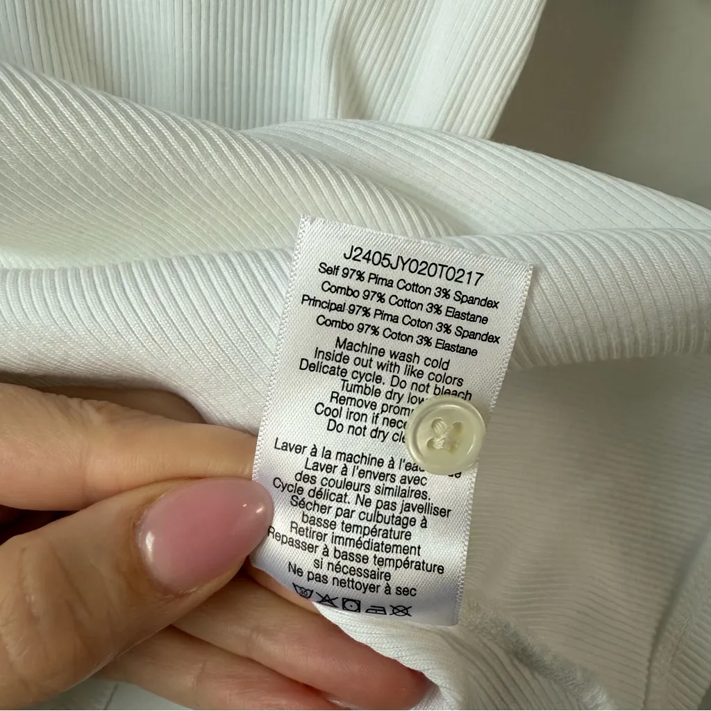 Veronica Beard Kearney Short Sleeve Polo White XS - Image 6