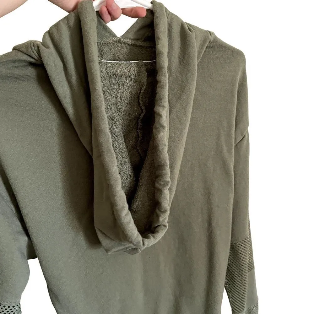 PINK Victoria's Secret green long sleeved sweater hoodie athleisure mesh sleeves - Image 7