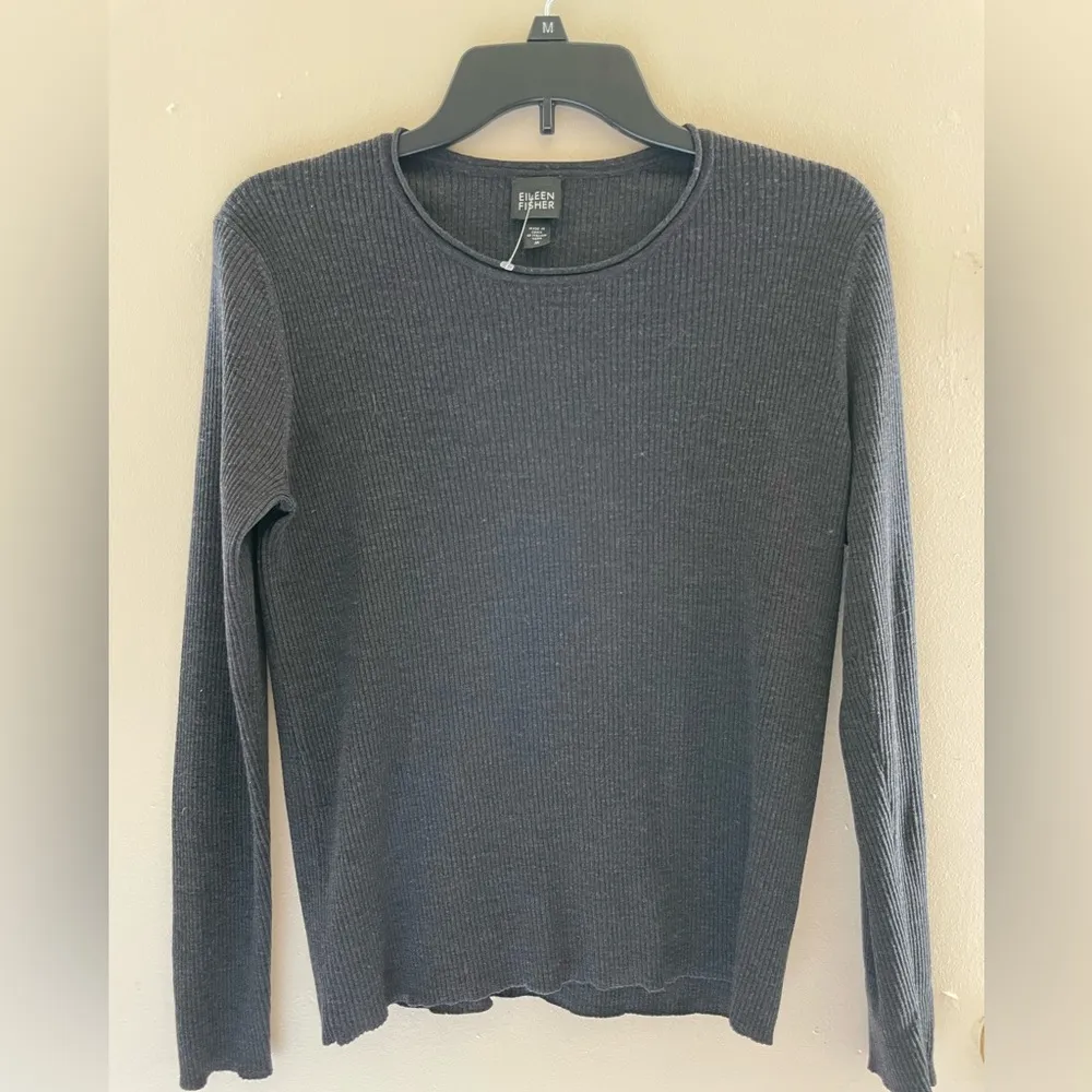 Eileen Fisher Women’s Pullover Sweater Size Medium Gray A7 - Image 2