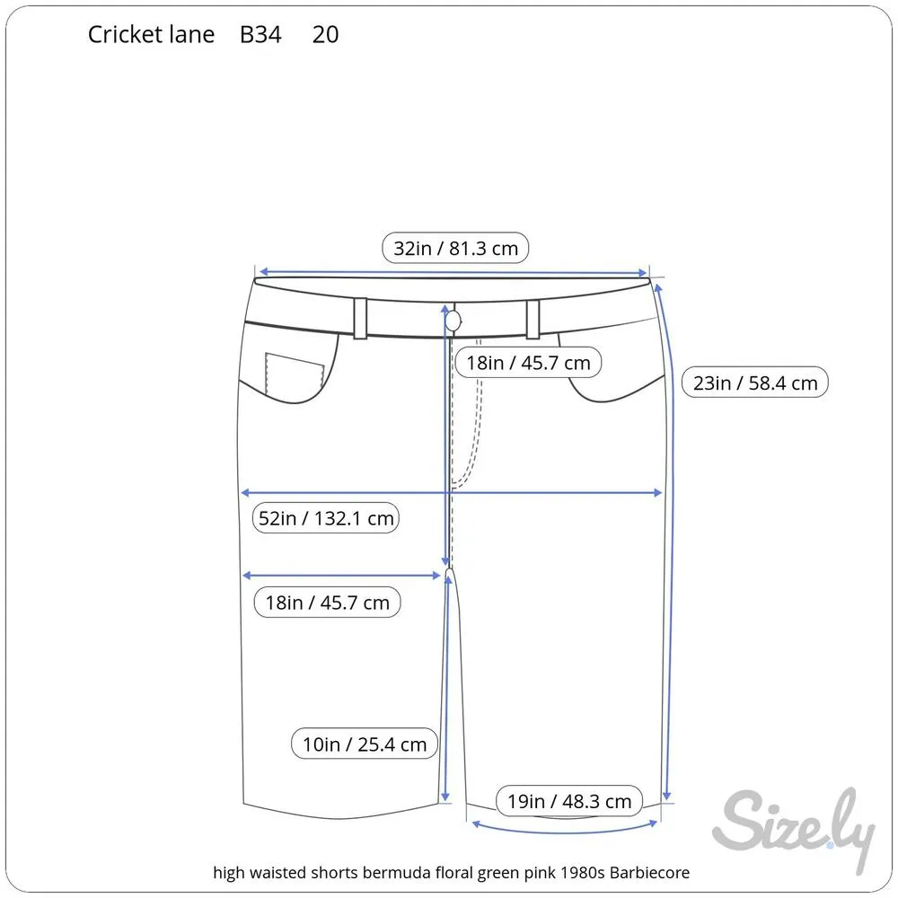 high waisted shorts bermuda floral green pink 1980s Barbiecore - Image 9