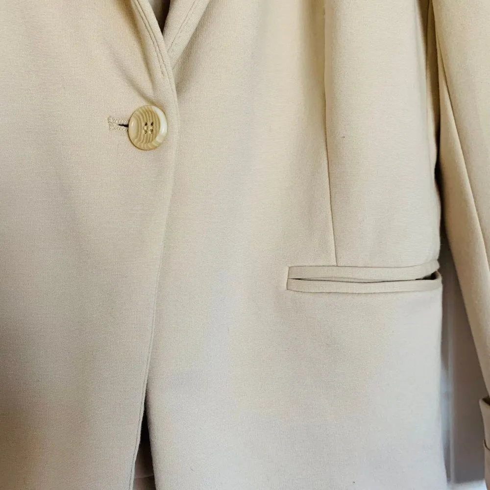Forever 21 Women's Cream/Biege/Tan Spring Work Dressy One Button Blazer | Size M - Image 4