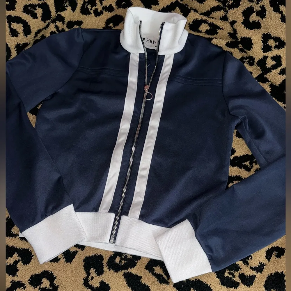 Navy & White Track Jacket Sz. S - Image 3