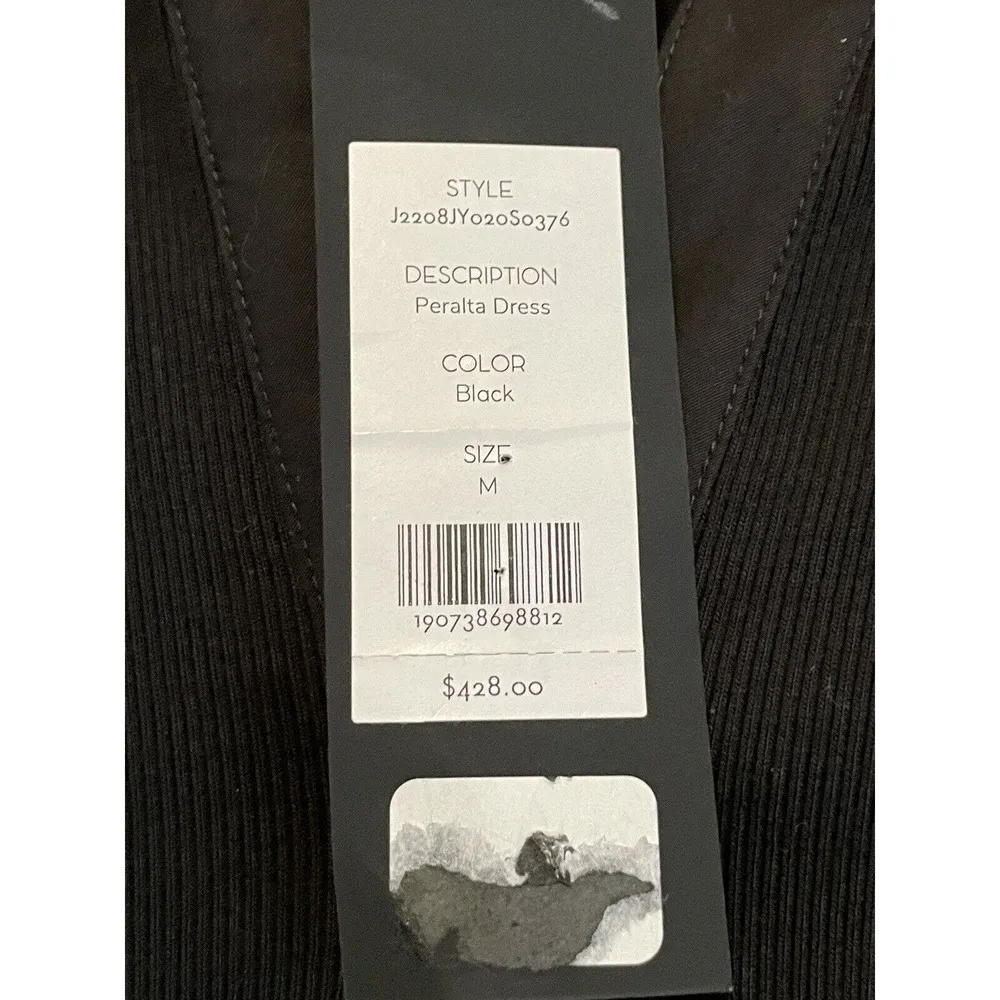 NWT Veronica Beard Peralta Midi Dress Tiered Skirt Size Medium Black Long Sleeve - Image 6