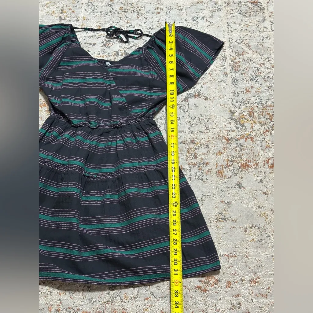 WRANGLER Retro mini dress striped black & teal size Medium - Image 10