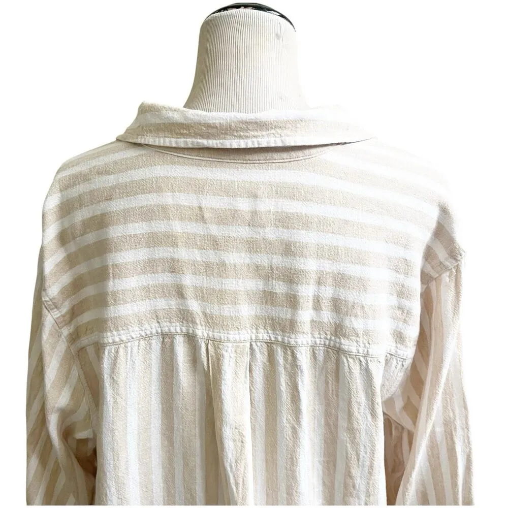 Universal Thread Women’s Long Sleeve Popover Tunic Dress Striped Size XXL Linen - Image 6