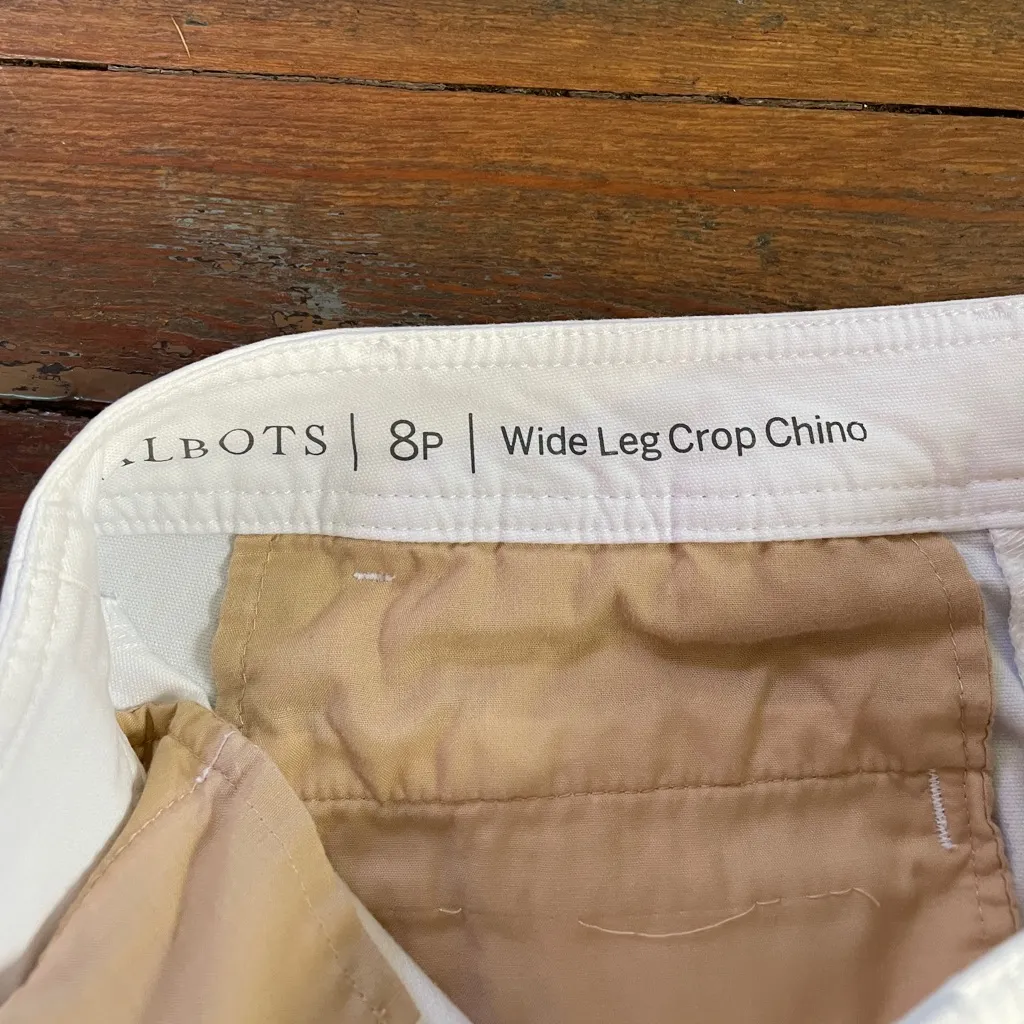 Talbots Wide Leg Crop Chino White Pants - Sz 8P 💚🎀 - Image 9