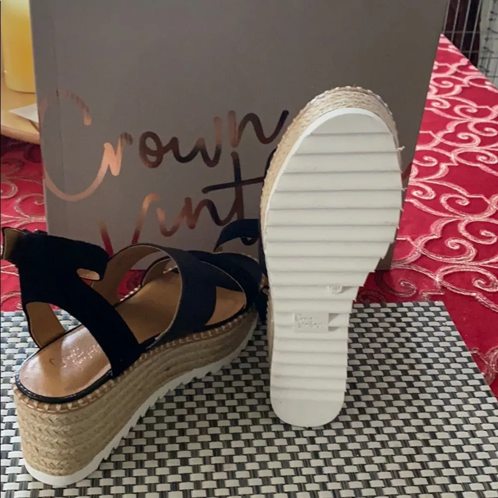 Crown Vintage wedge shoes Black Size 8 - Image 2