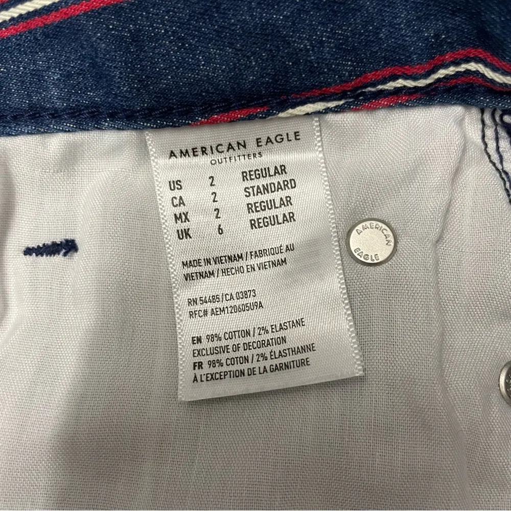 American Eagle Patriotic Americans Striped High Waisted Denim Mini Skirt 2 - Image 3