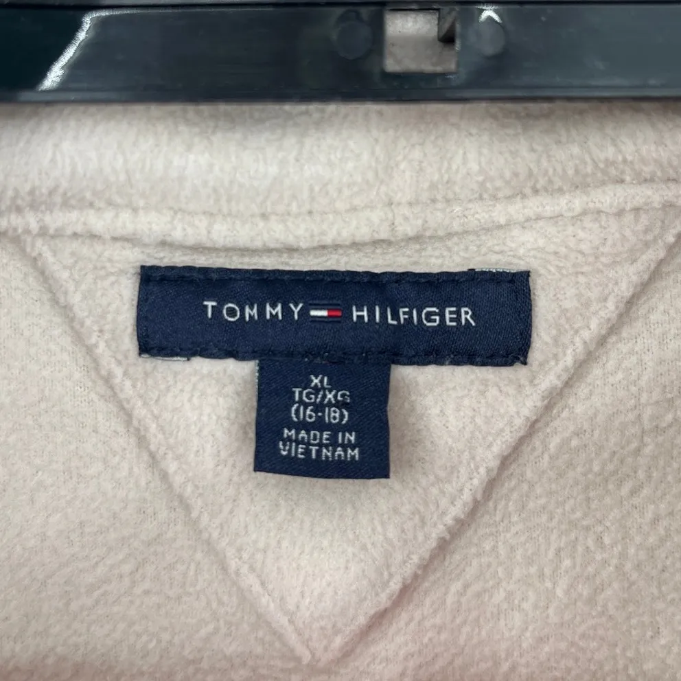 Tommy Hilfiger Y2K Fleece 1/4 Zip Pullover Womens Top Sz XL Preppy Logo Cozy - Image 8