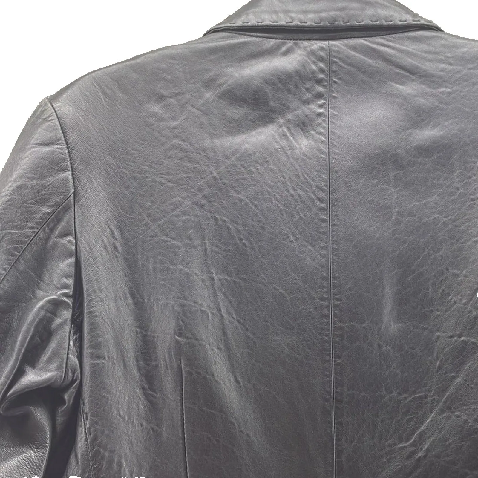 Vintage Mossimo Womens‎ Blazer Jacket Size Small Leather Baddie Grunge Edgy Punk Black - Image 4