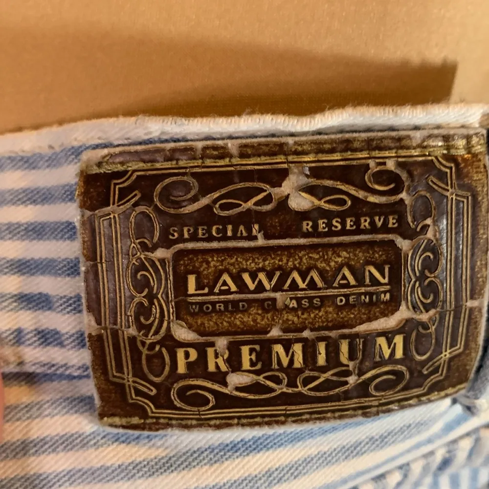 Striped Blue and White Striped Denim Shorts - Image 5