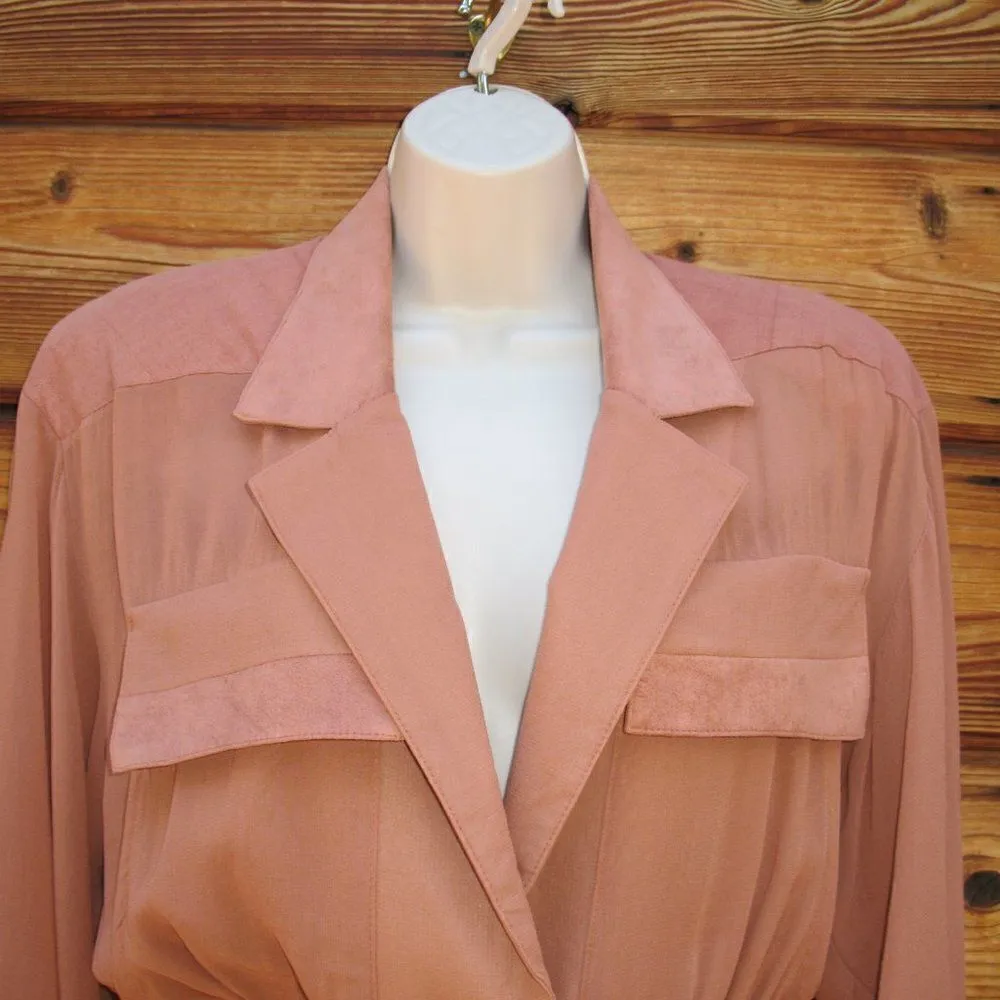 Vintage Faux Suede Jacket Orange Size XS - Image 6