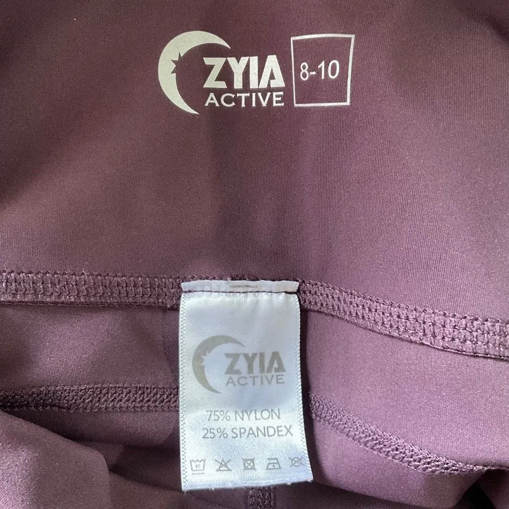 Zyia Wine Purple Brilliant Pocket Capri Leggings 8-10 - Image 5