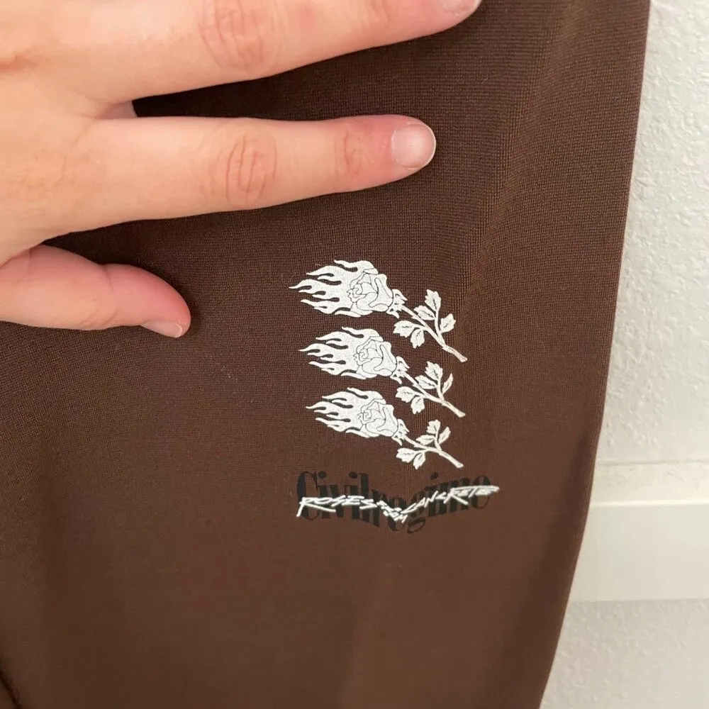 NWT Civil Regime Eternal Bloom Sculpt Flare Leggings Mocha Brown Size S - Image 3