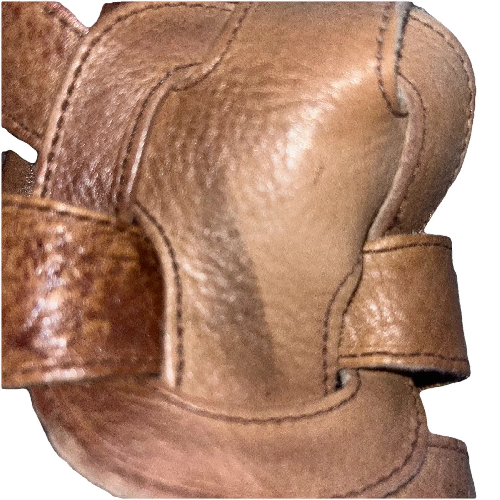 Bed Stu Melissa Sandals Tan Leather Cobbler Series Wood Heel Platform Women's 10 - Image 15