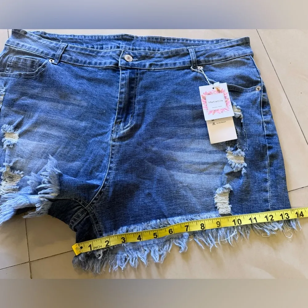 jean shorts metietila destress jeans short personal tailor xxl size summer Blue - Image 4