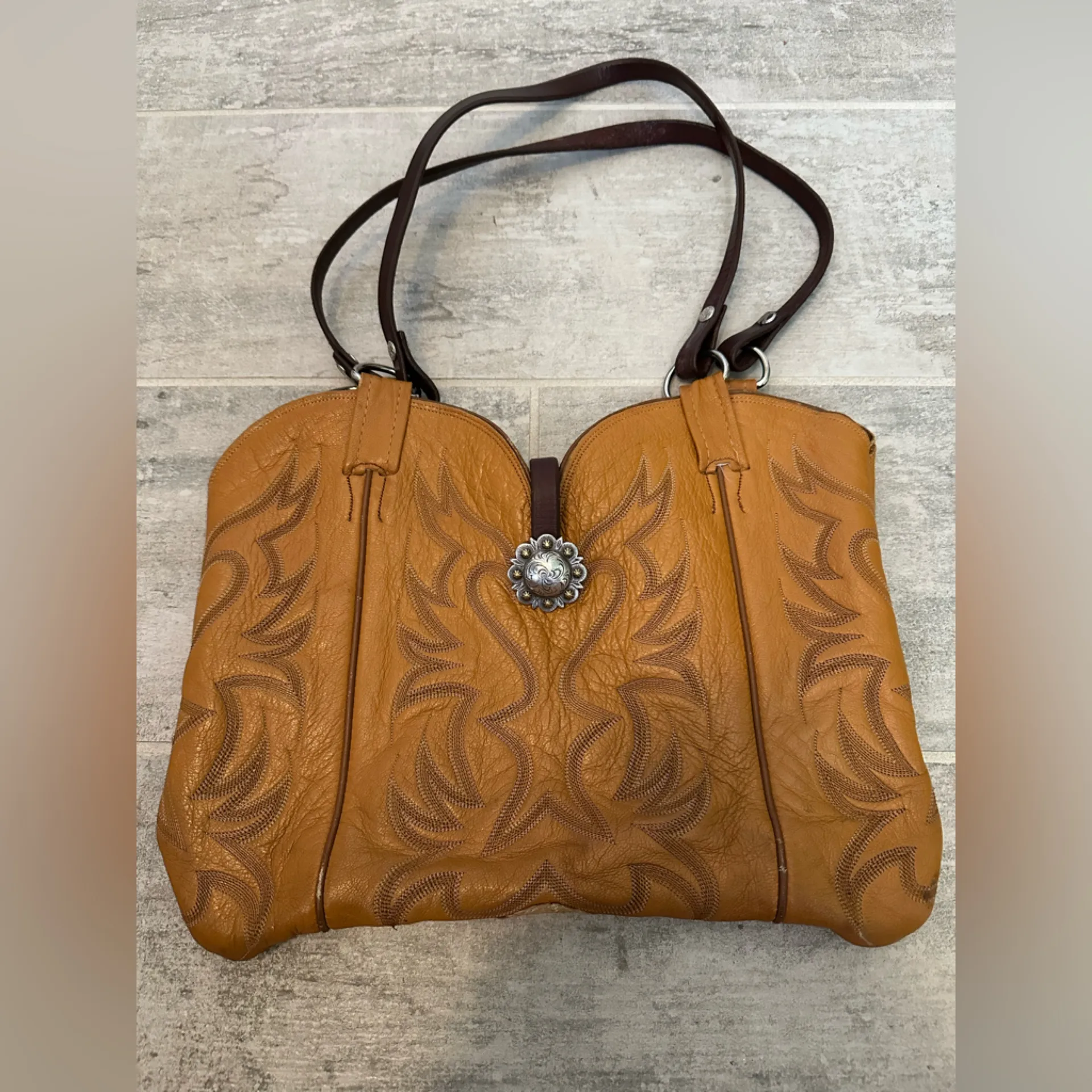 Nocona Boots Vintage Purse Bag Brown - Image 5
