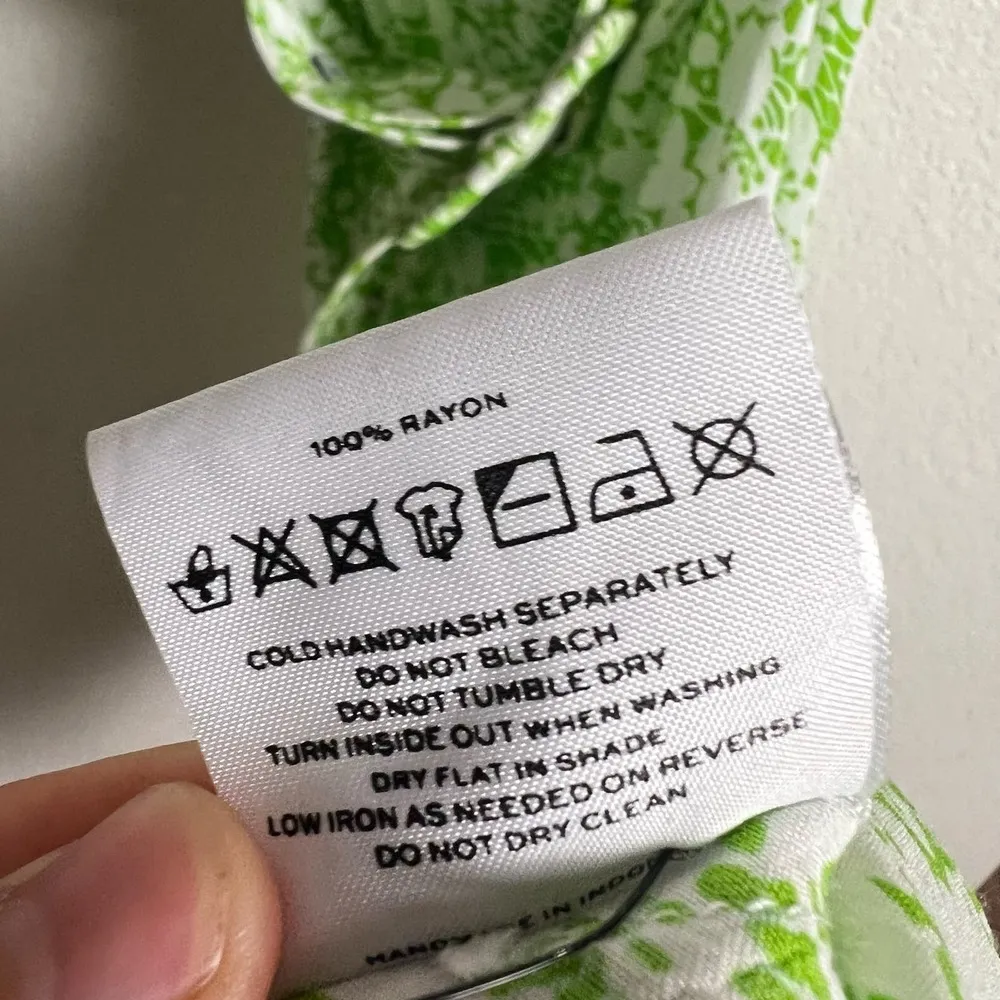 Faithfull The Brand Mae Freya Green Floral Print Belted Square Neck Midi Dress S - Image 9