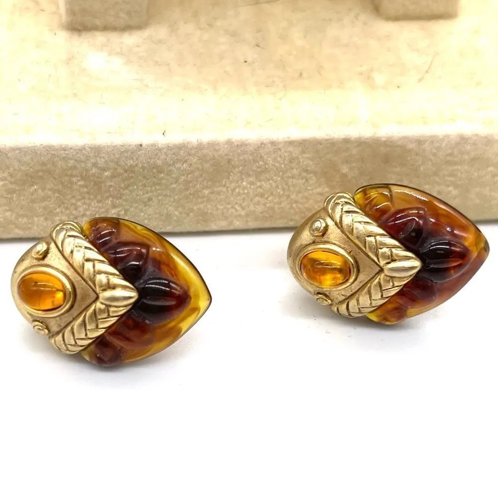 Oscar de la Renta Natural Amber with Gold Tone - Image 4