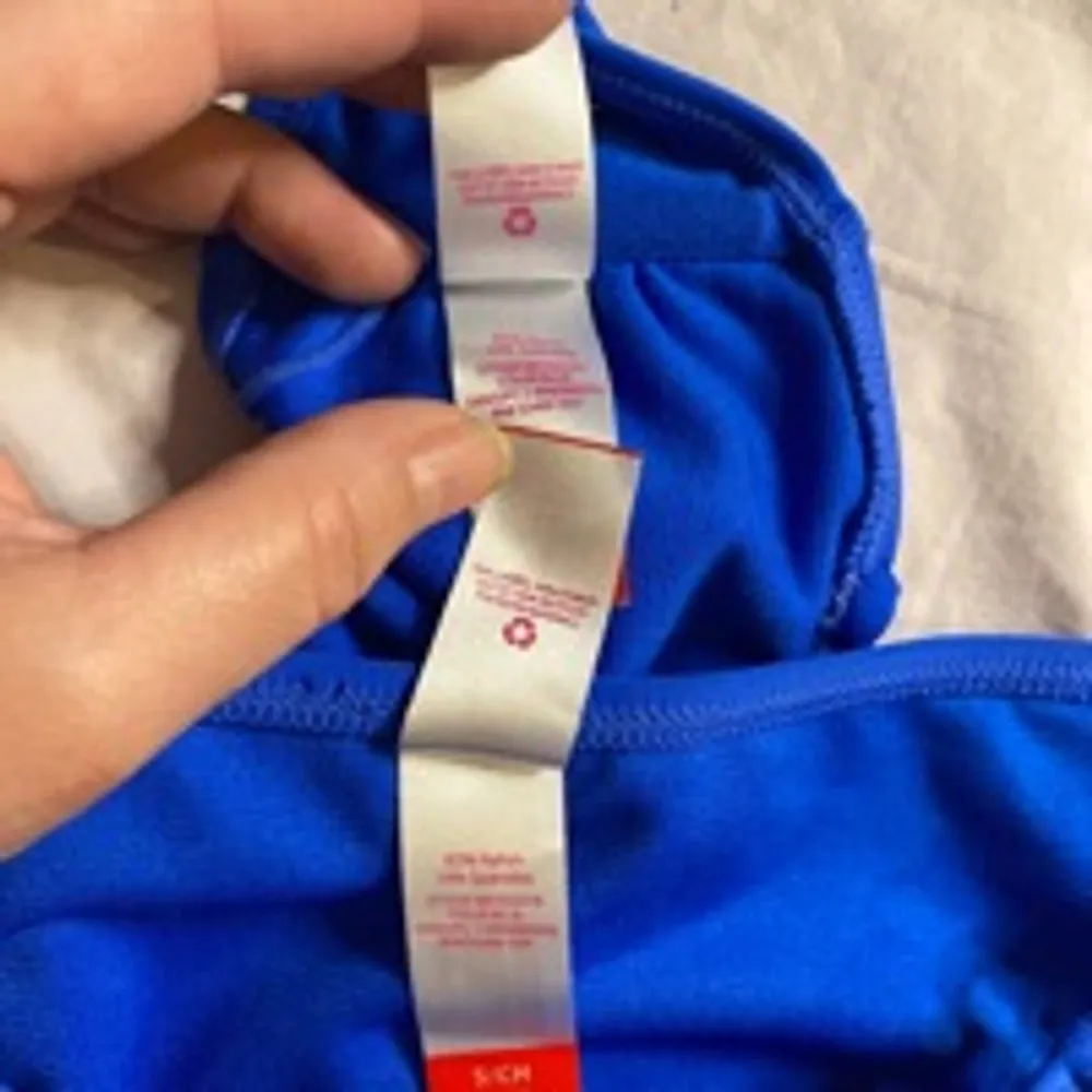 Blue Bandeau Bikini Set Lattice Detail Swimwear S - Image 5