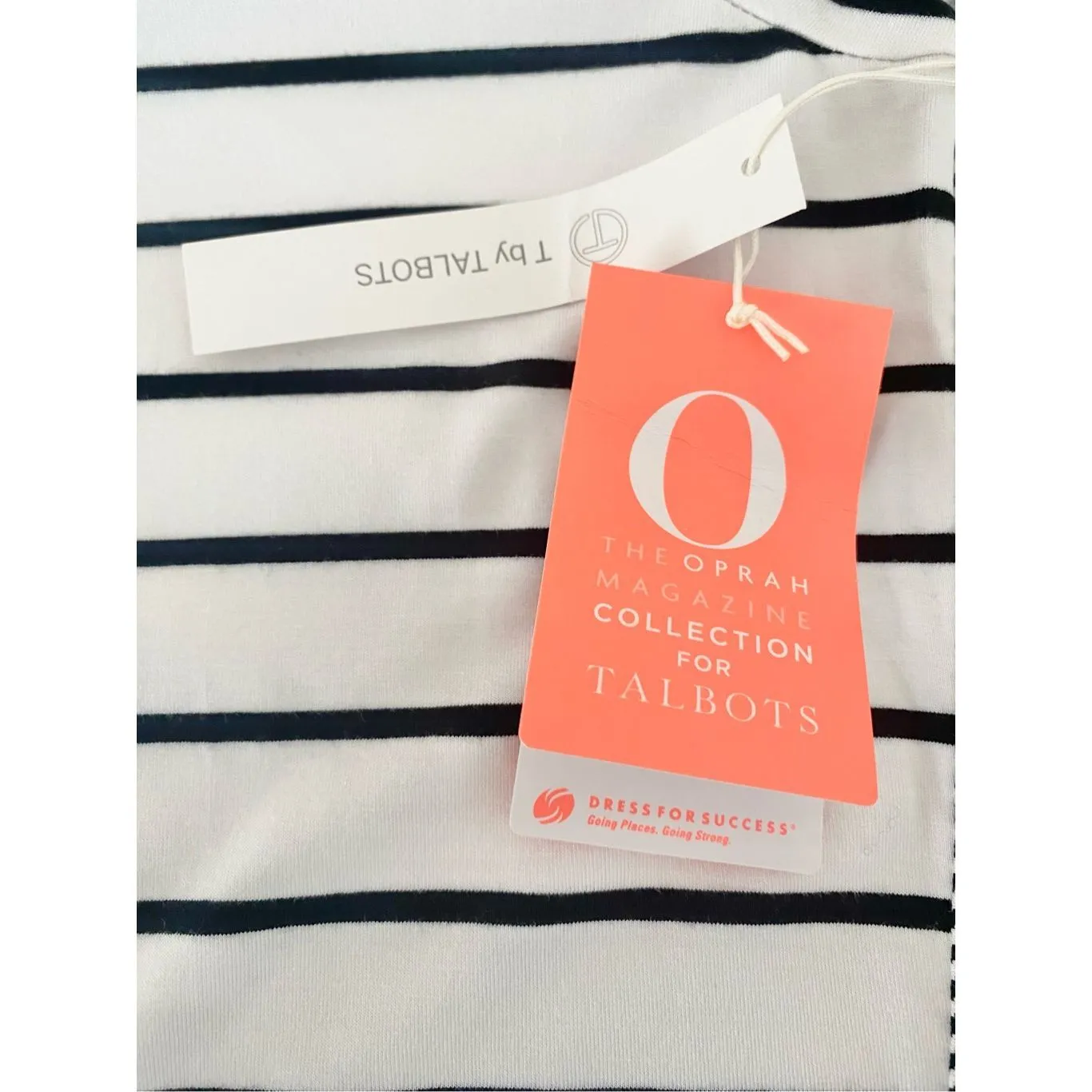 The Oprah Magazine Collection For Talbots Striped Long Sleeve Top Sz L - Image 9