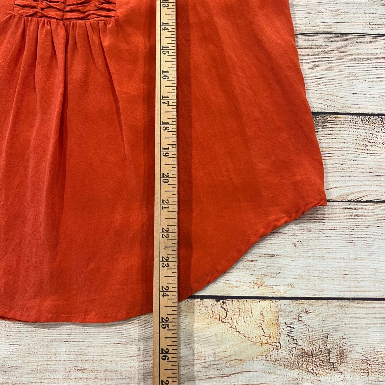 Daniel Rainn Women's Orange Silk Ruched Neck Sleeveless Tank Top Blouse Size S - Image 7