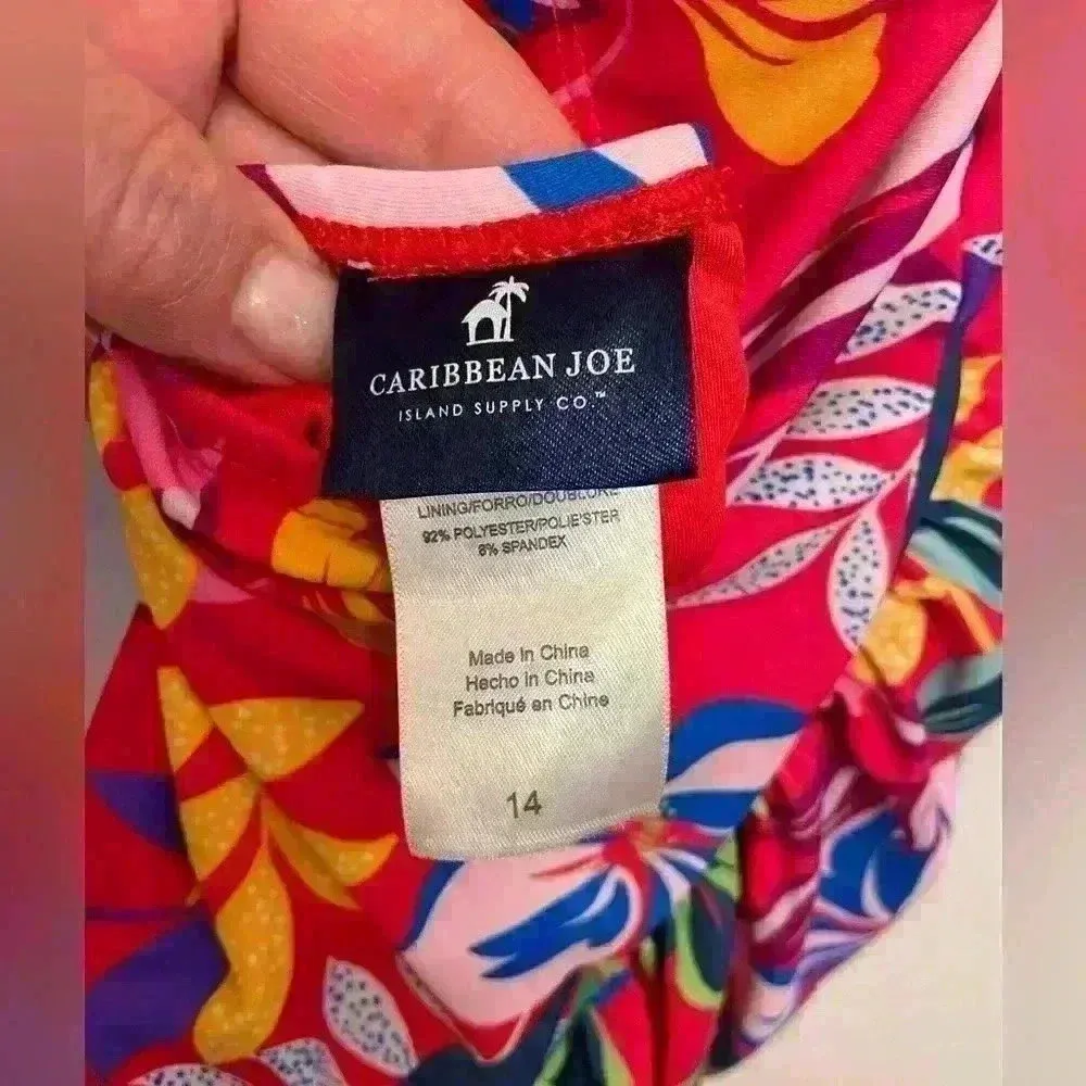 Caribbean Joe Women’s Swimsuit One-Piece Tropical‎ Print Size 14 - Image 6