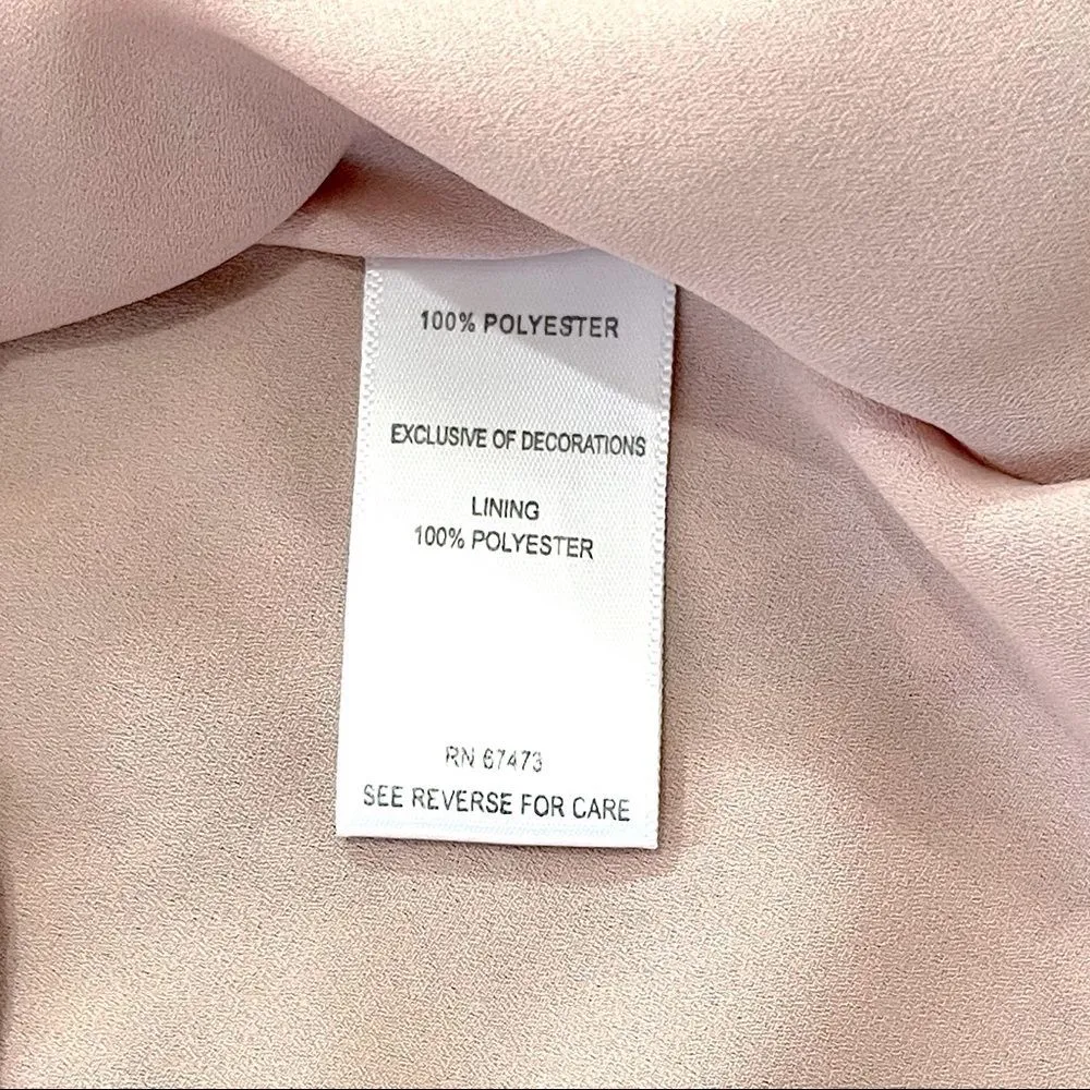 Taylor Pink Floral Flutter Sleeve High Low Midi Dress Size 4 Gold - Image 12