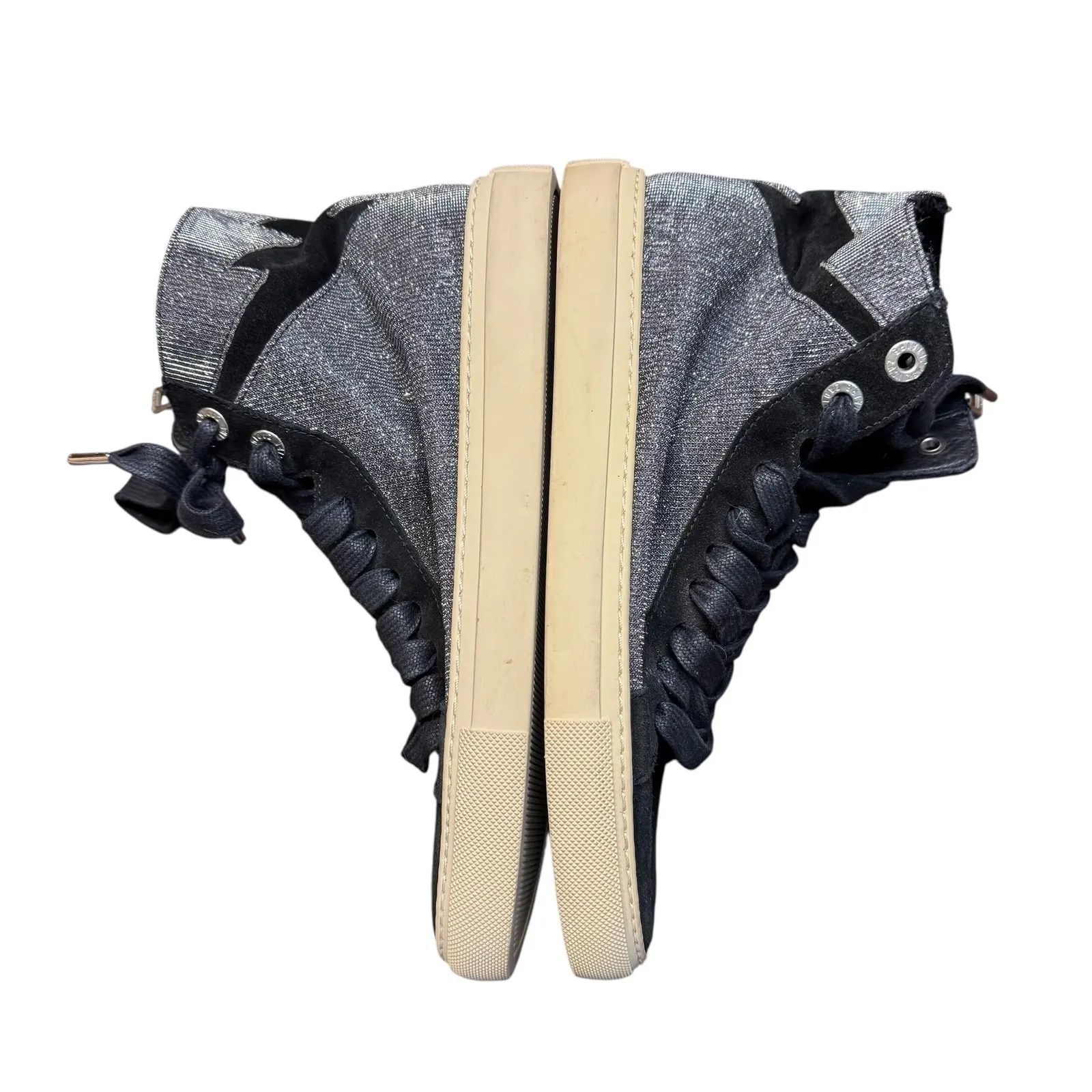 Zadig & Voltaire Shoes Womens Size EU 38 Black High Top Leather Side Zip Buckle - Image 6