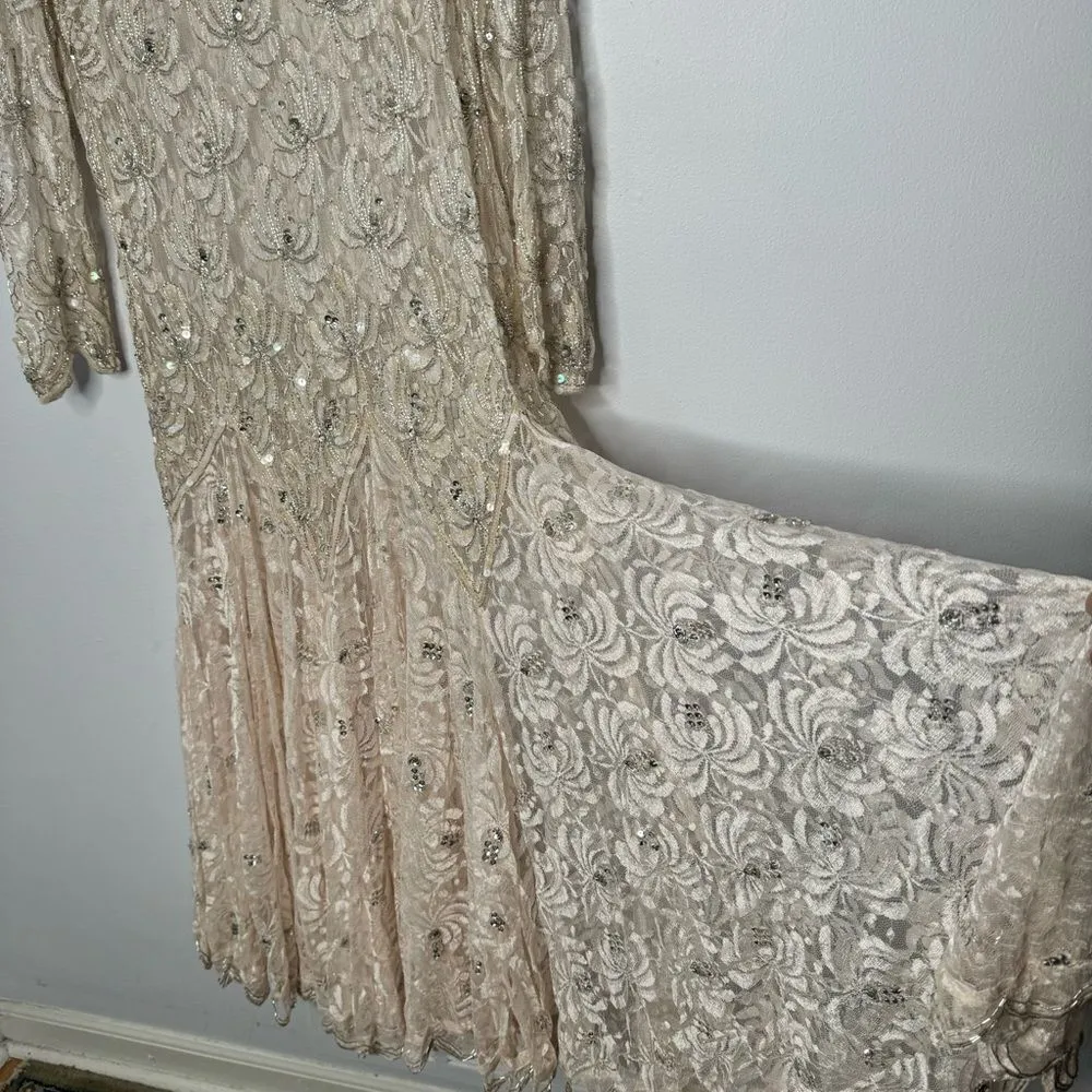 Judith Ann all over beefed maxi dress size large - Image 3