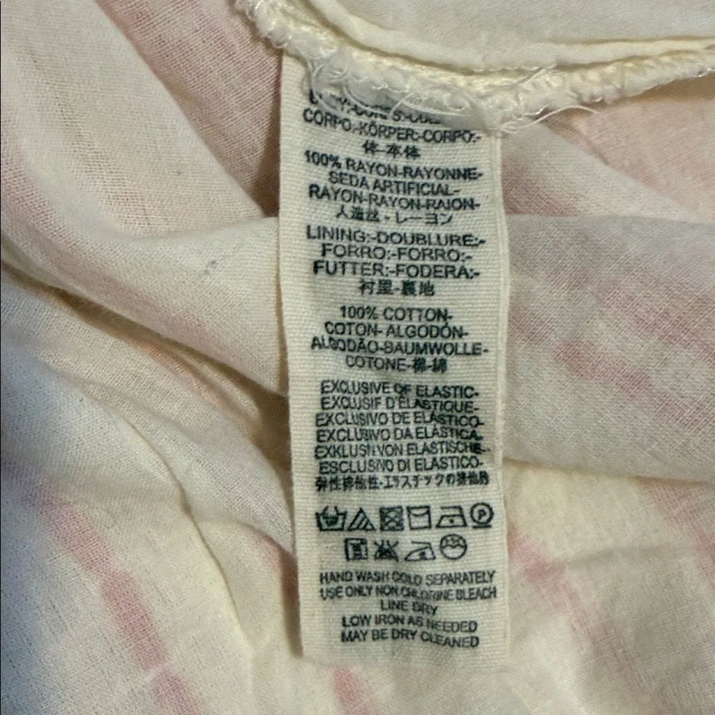 Free People She Will Be Loved Cream and Pink Striped Ruffle Shorts - Image 10