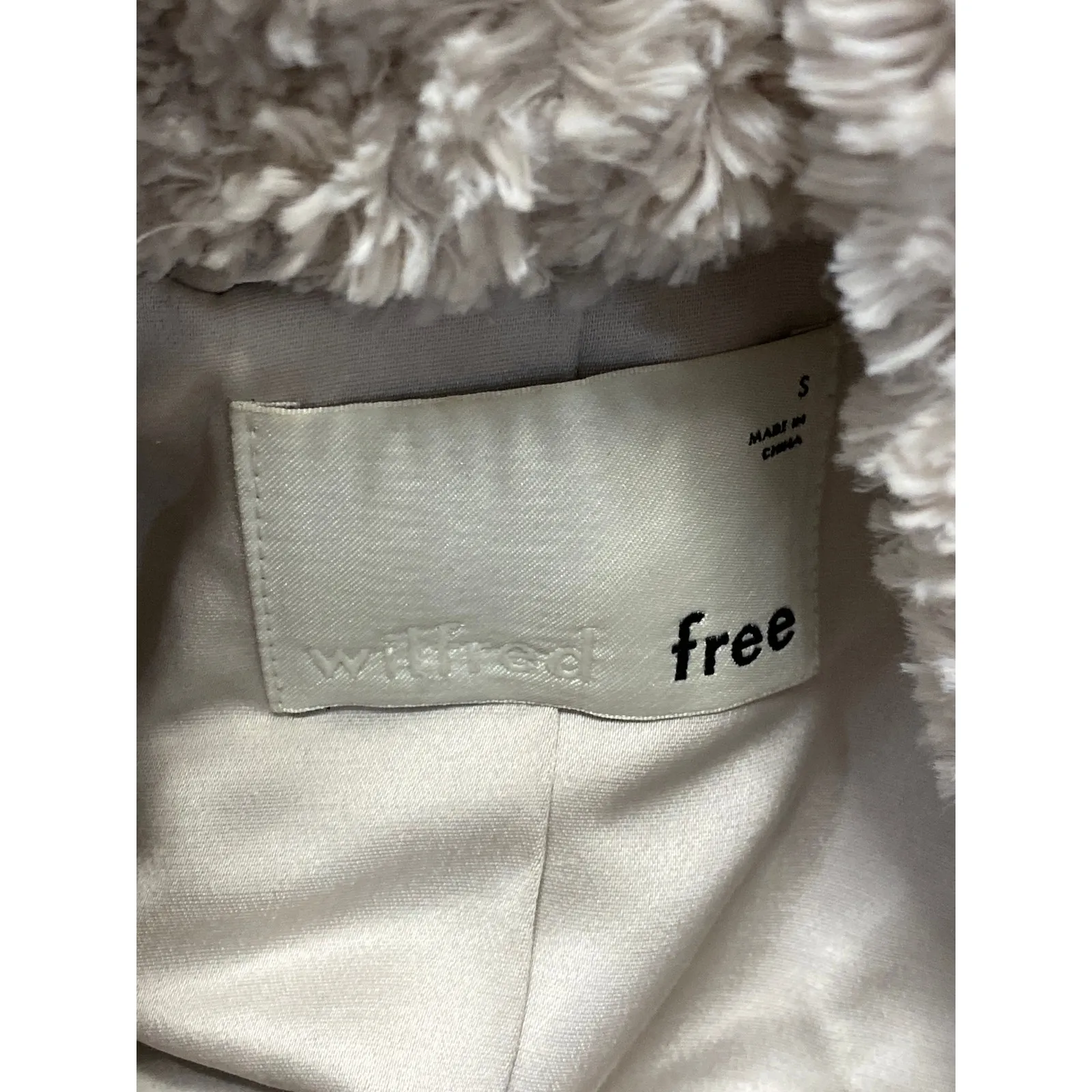 Aritzia Wilfred Cream Faux Fur Robe Collar Long Sleeve Cardigan Coat Jacket Sz S - Image 3