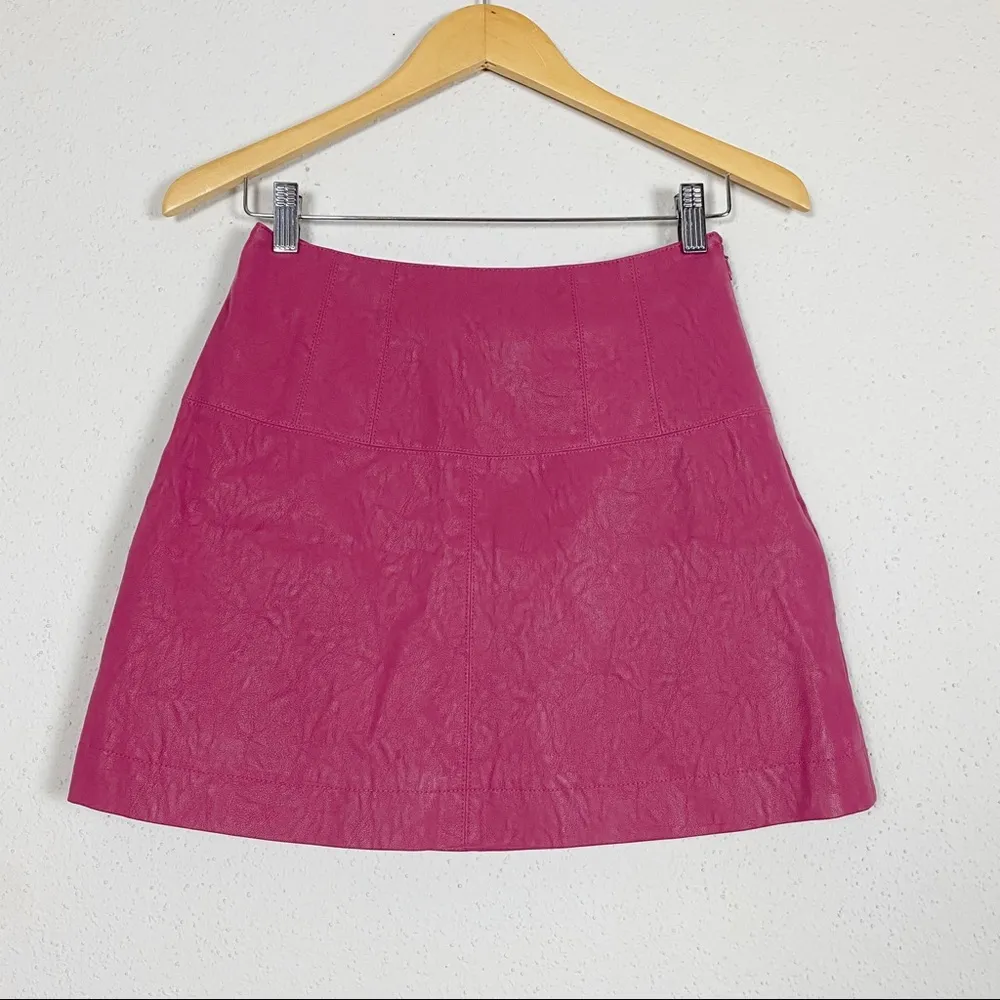Free people days in the sun suede fuschia skirt - Image 7