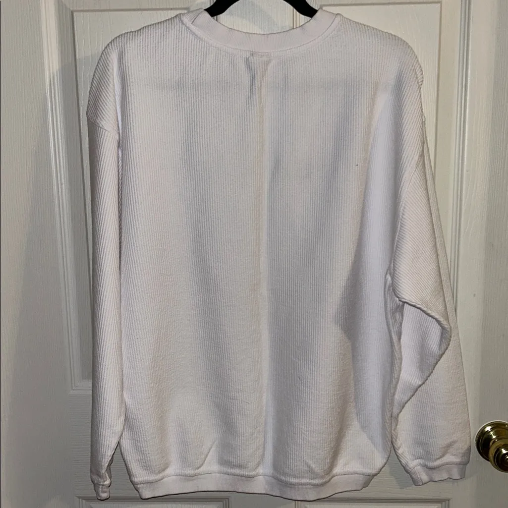 Chicka-d  Seaside White Corded Long Sleeve Sweatshirt Size Small Oversized - Image 7