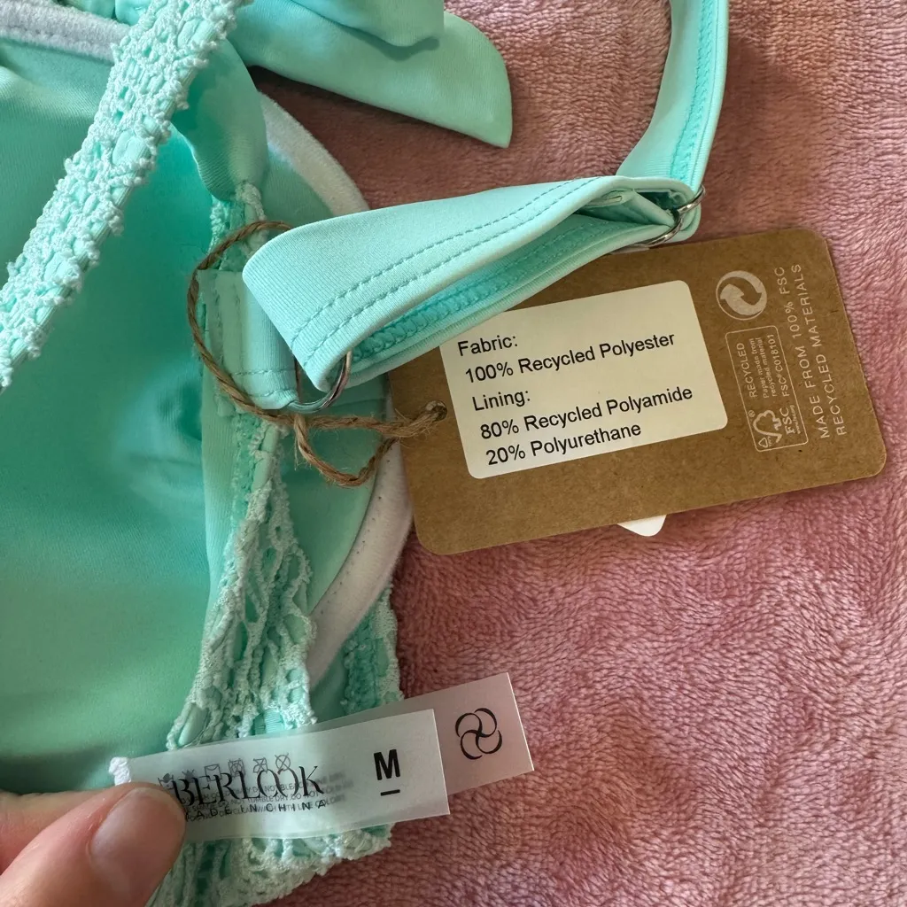 Aqua Lace Bikini Set Green Size M - Image 5