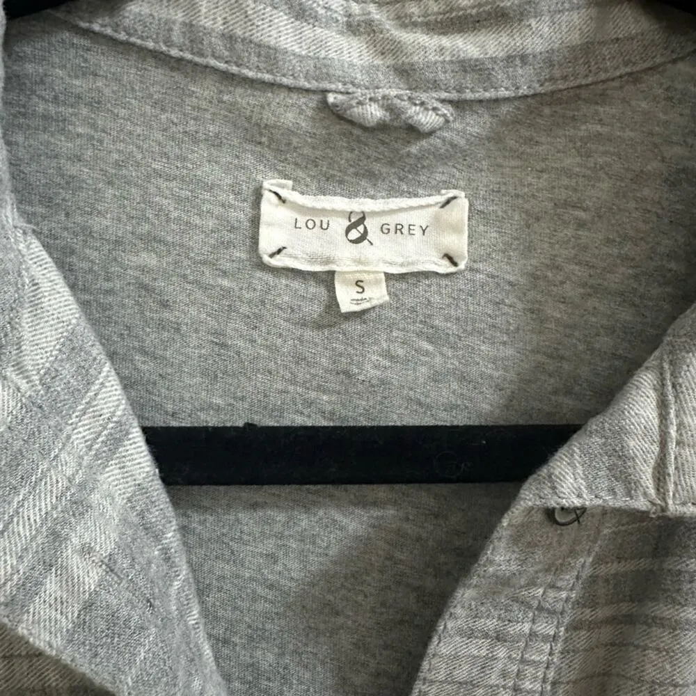 Lou & Grey Striped Long Sleeve T-Shirt Flannel Tunic sz Small 100% Cotton - Image 3