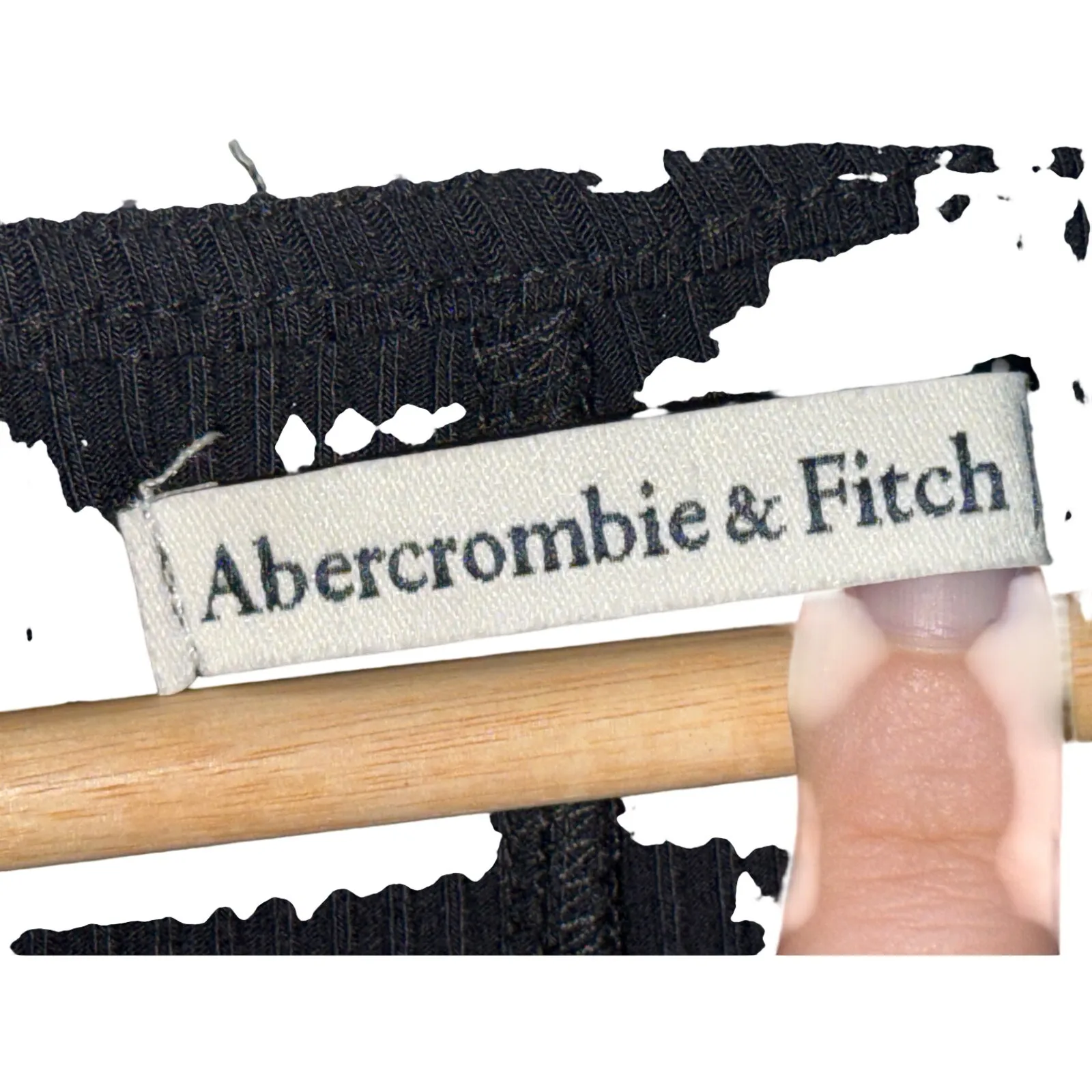 NWT Abercrombie & Fitch Black Ribbed Knit Scoop Neck Cap Sleeve Mini Dress Sz XS - Image 4