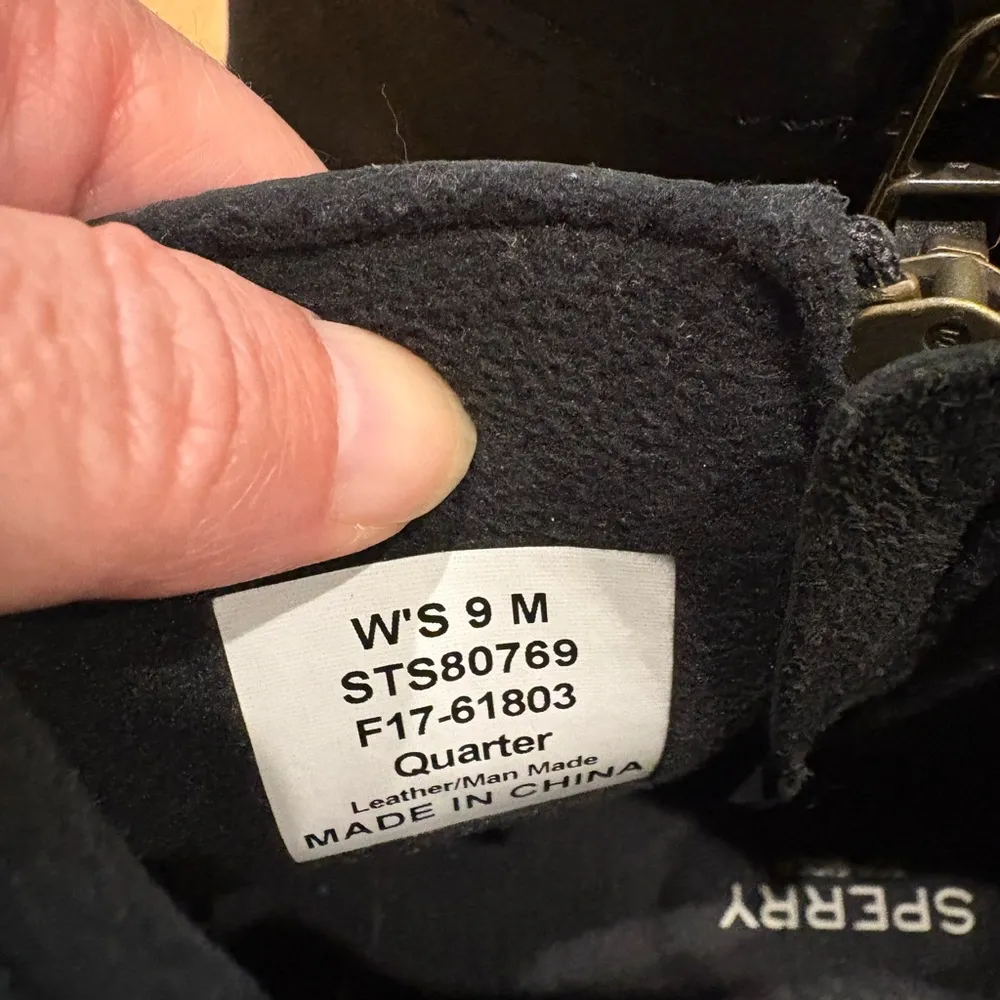 Sperry Women's Saltwater Wedge Tide Rain Boot sz 9 black - Image 6