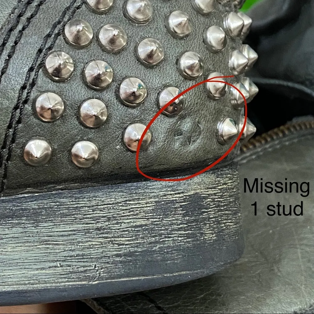 Steve Madden Studded Tarnney Green Combat Boots - Image 13