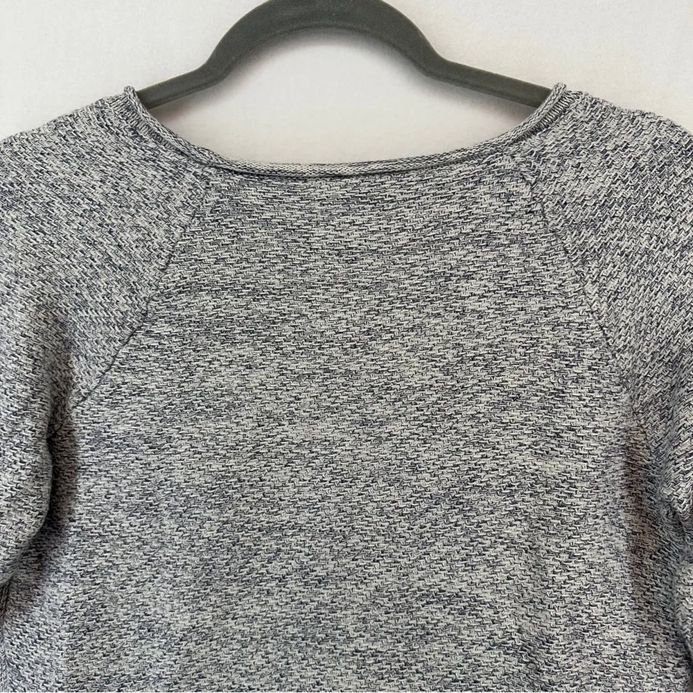 Lou and Grey Heathered Slate Blueish Grey and White Cotton Sweater - Image 7