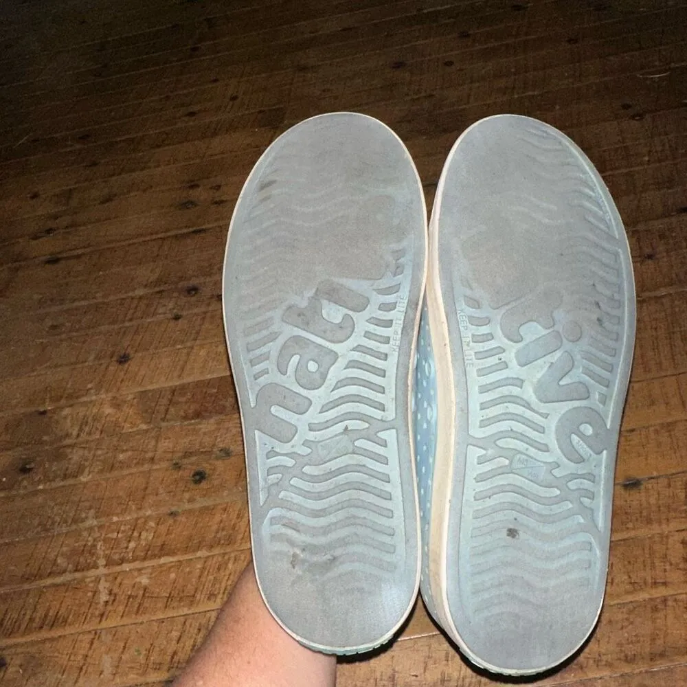 Natives pale blue rubber washable W8 slip on perforated shoes Size 8 - Image 2