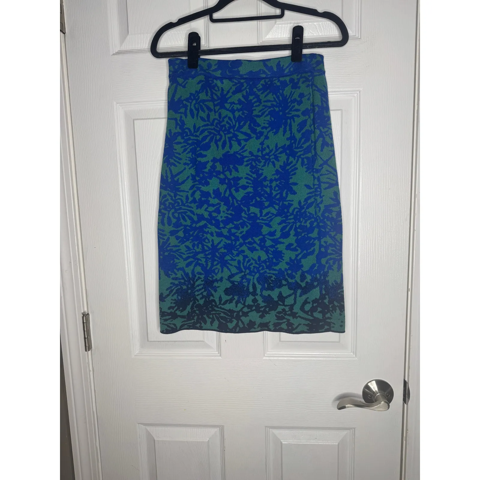 PERUVIAN CONNECTION Haya Turquoise Pima Cotton Pencil Skirt Size S - Image 4
