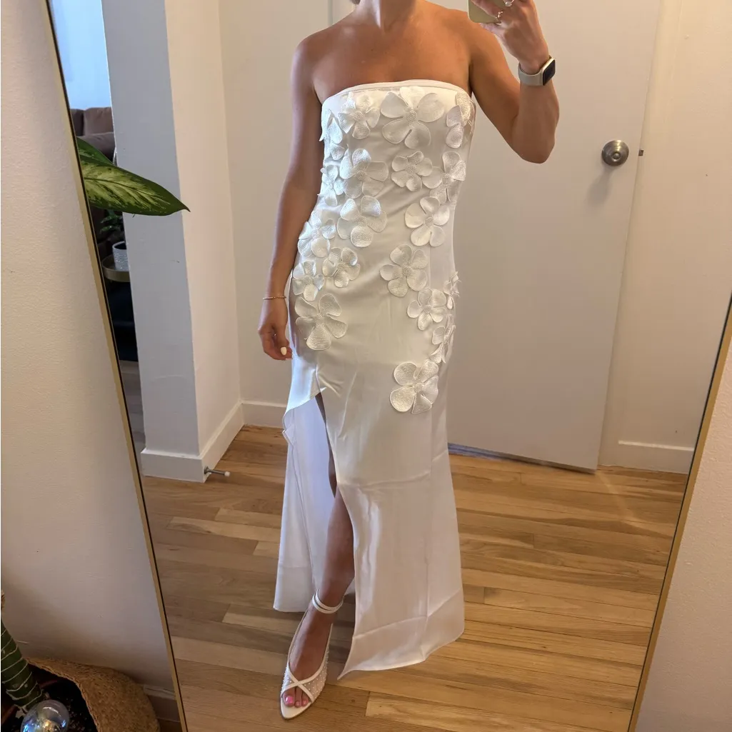 JW PEI Floral Embroidered Long Dress - White - Image 8