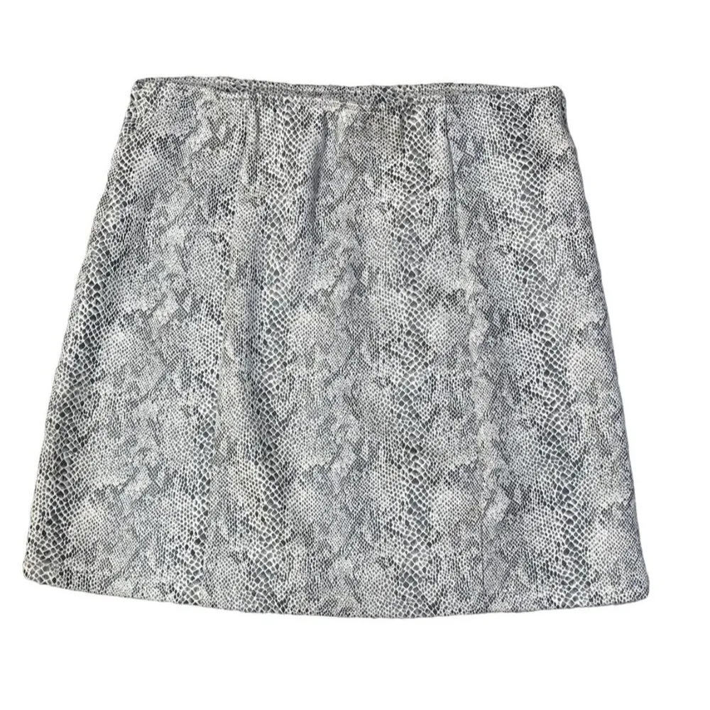 Potter's Pot Mini Skirt Snakeskin Print Faux Button Front Pull-on Size L Large - Image 3