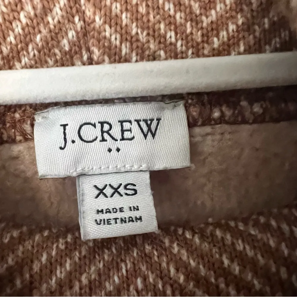 J. Crew Long-sleeve funnelneck pullover in camel herringbone size XXS EUC - Image 3