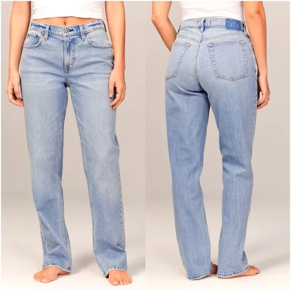 ABERCROMBIE & FITCH Curve Love The Straight Mid Rise Jeans - Image 2