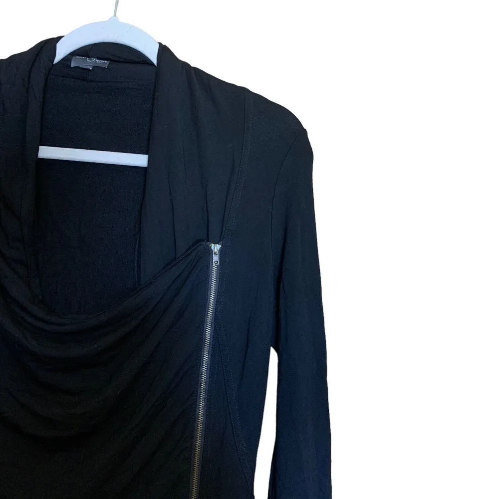 Market & Spruce Womens Size Small Black Zipper Sweater Long Sleeve Jacket - Image 3