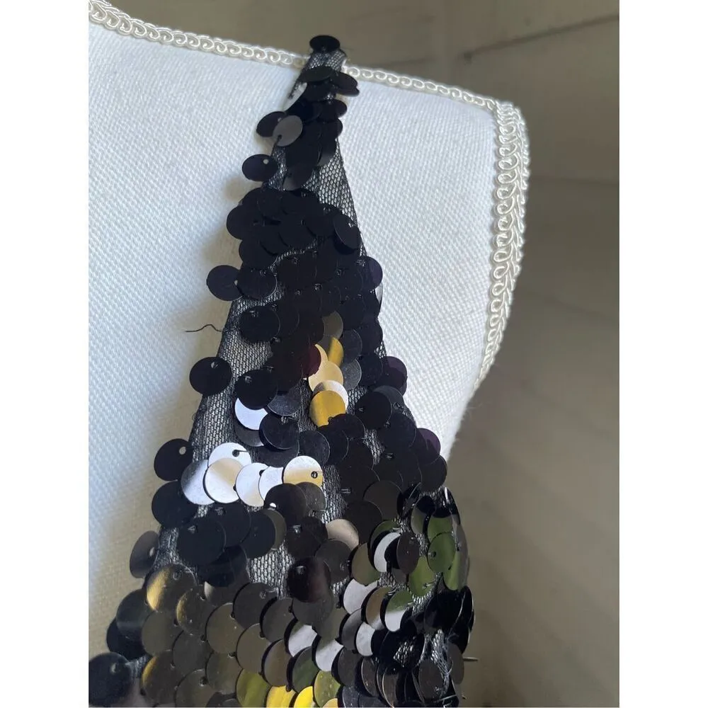 Tony Bowls Dress Size 6 Silk Maxi Y2K Fairy Sequin Beaded Colorful Whimsical 90’ - Image 7